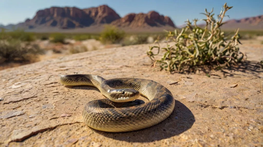 Serpent du désert observé dans un paysage aride