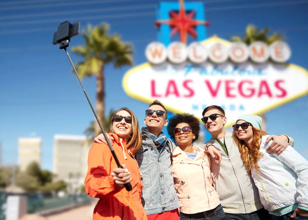 Spot photo coloré à Las Vegas pour selfie et réseaux sociaux